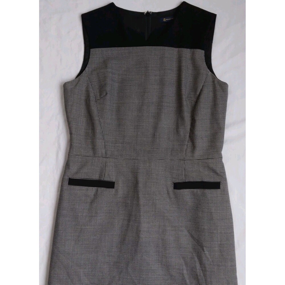 Brooks Brothers Dress Shift Sheath Houndstooth Black Career Women's Size 12P - Picture 2 of 12